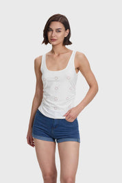 Polera Mujer Escote Cuadrado Crudo