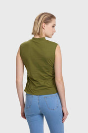 Polera Mujer Recogido Costados Verde