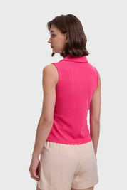Polera Mujer Escote En V Fucsia