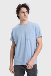 POLERA HOMBRE CON BOLSILLO AZUL PIEDRA CLARO