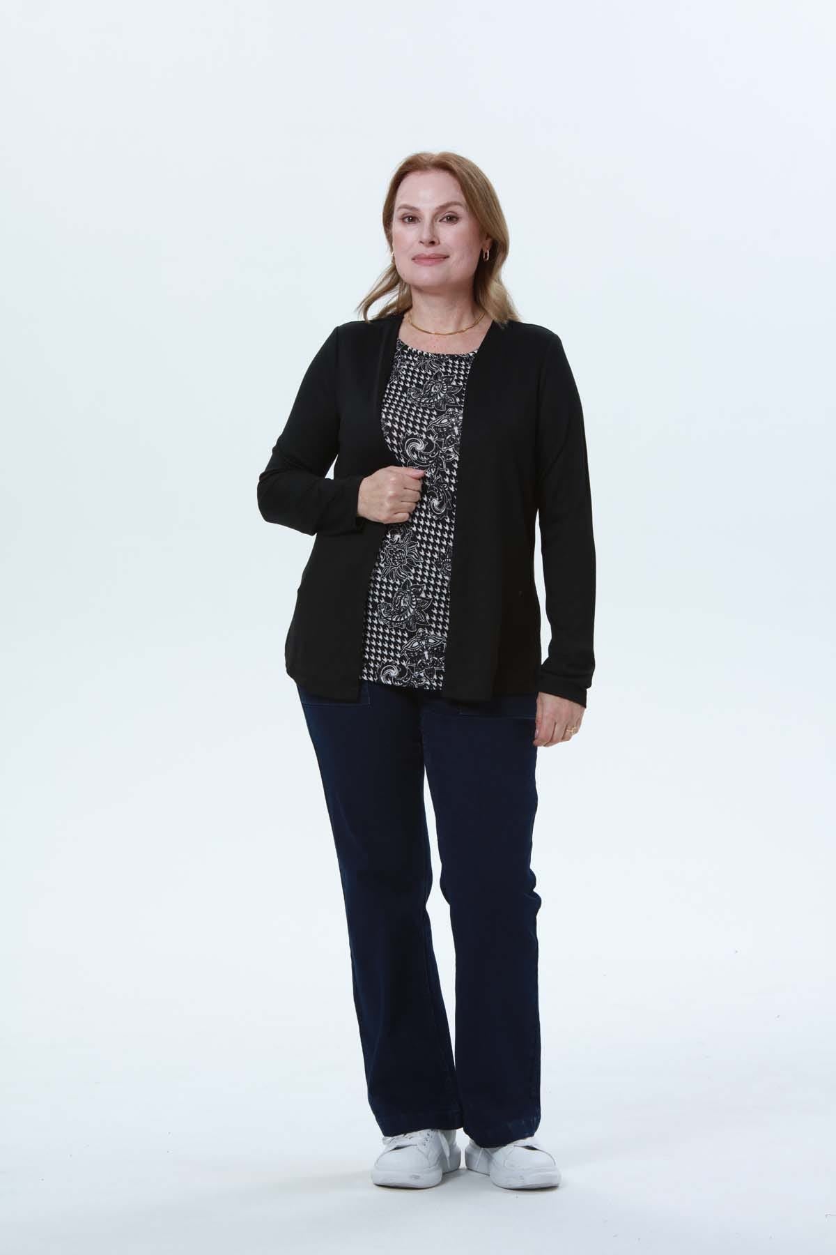 Sweater Mujer Estampado Negro