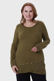 Polera Mujer Tejida Verde