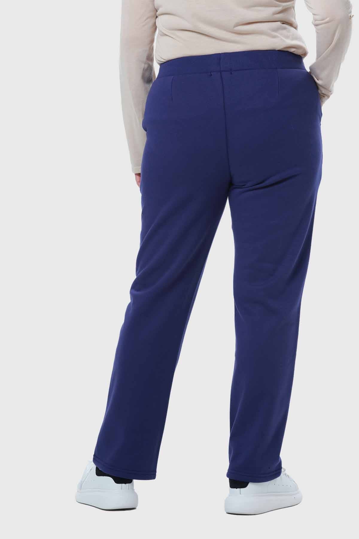 Pantalón Buzo Mujer Con Cordón Y Bolsillo Azul