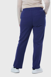 Pantalón Buzo Mujer Con Cordón Y Bolsillo Azul