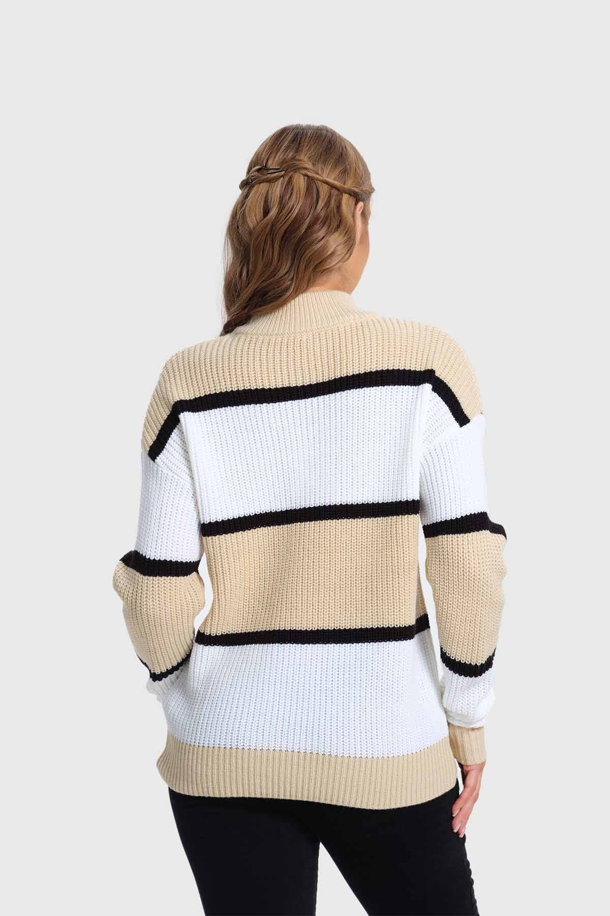 Sweater Mujer Bloques Beigev