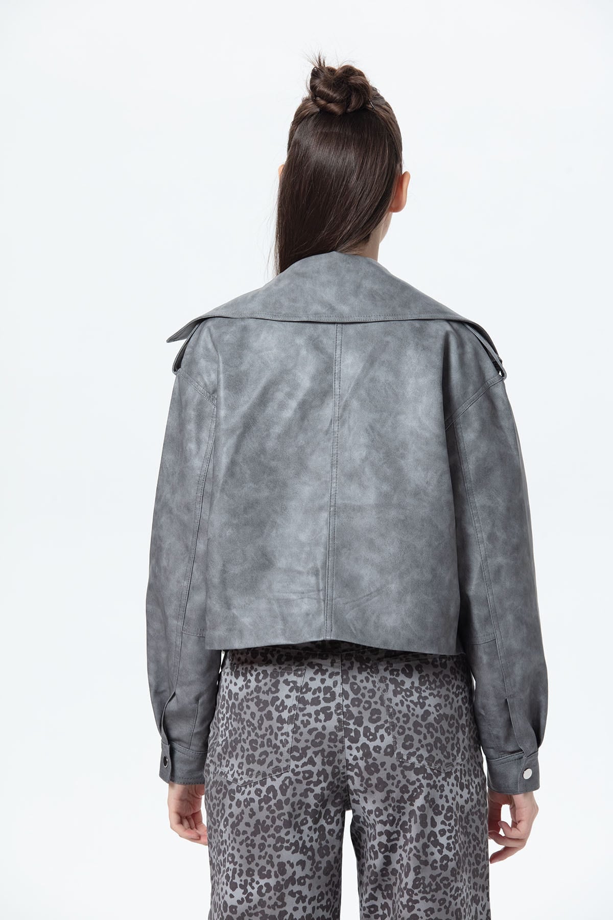 CHAQUETA MUJER BIKER GRIS