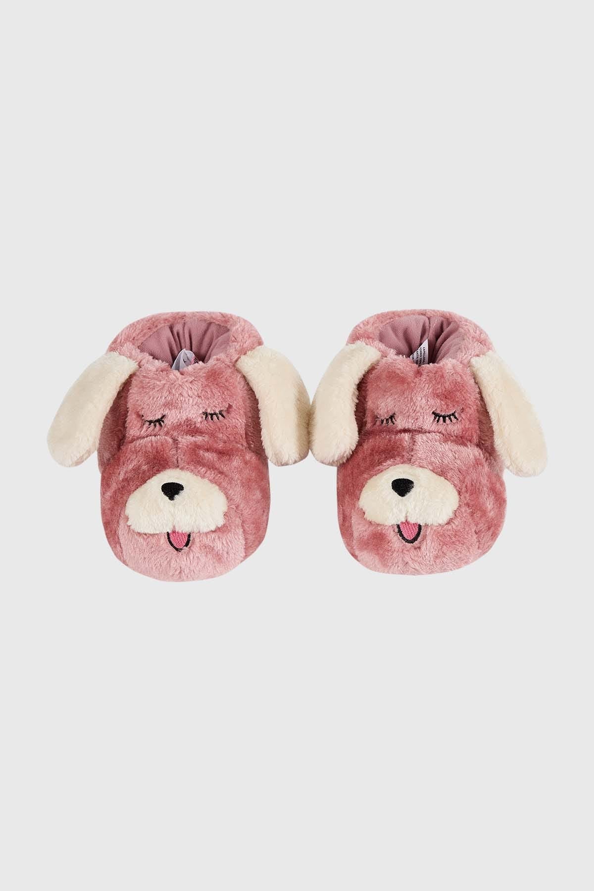 Pantufla Niña Perro Rosa