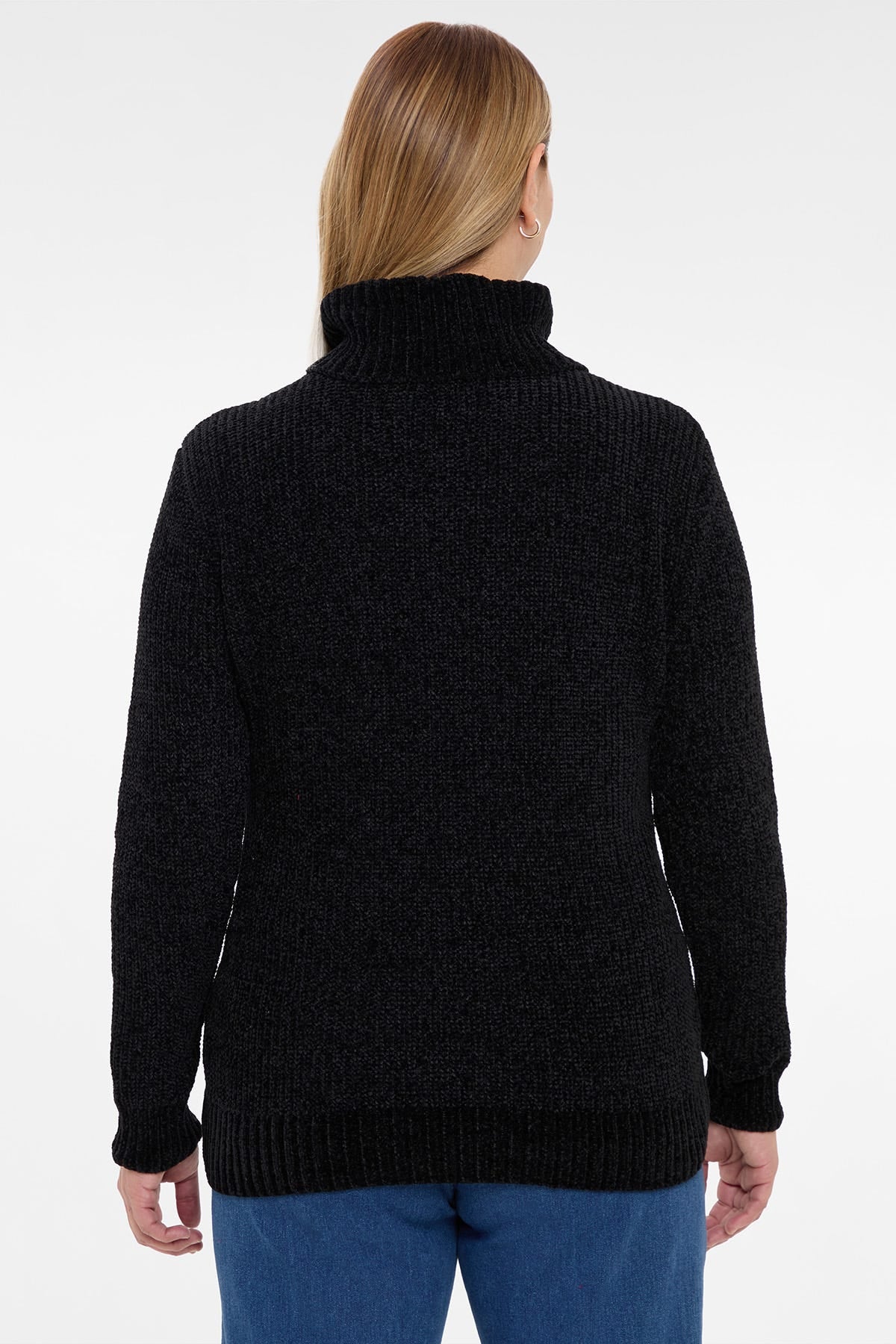 Sweater Mujer Trenzado Casual Negro