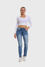 Jeans Mujer Flo Recto Azul