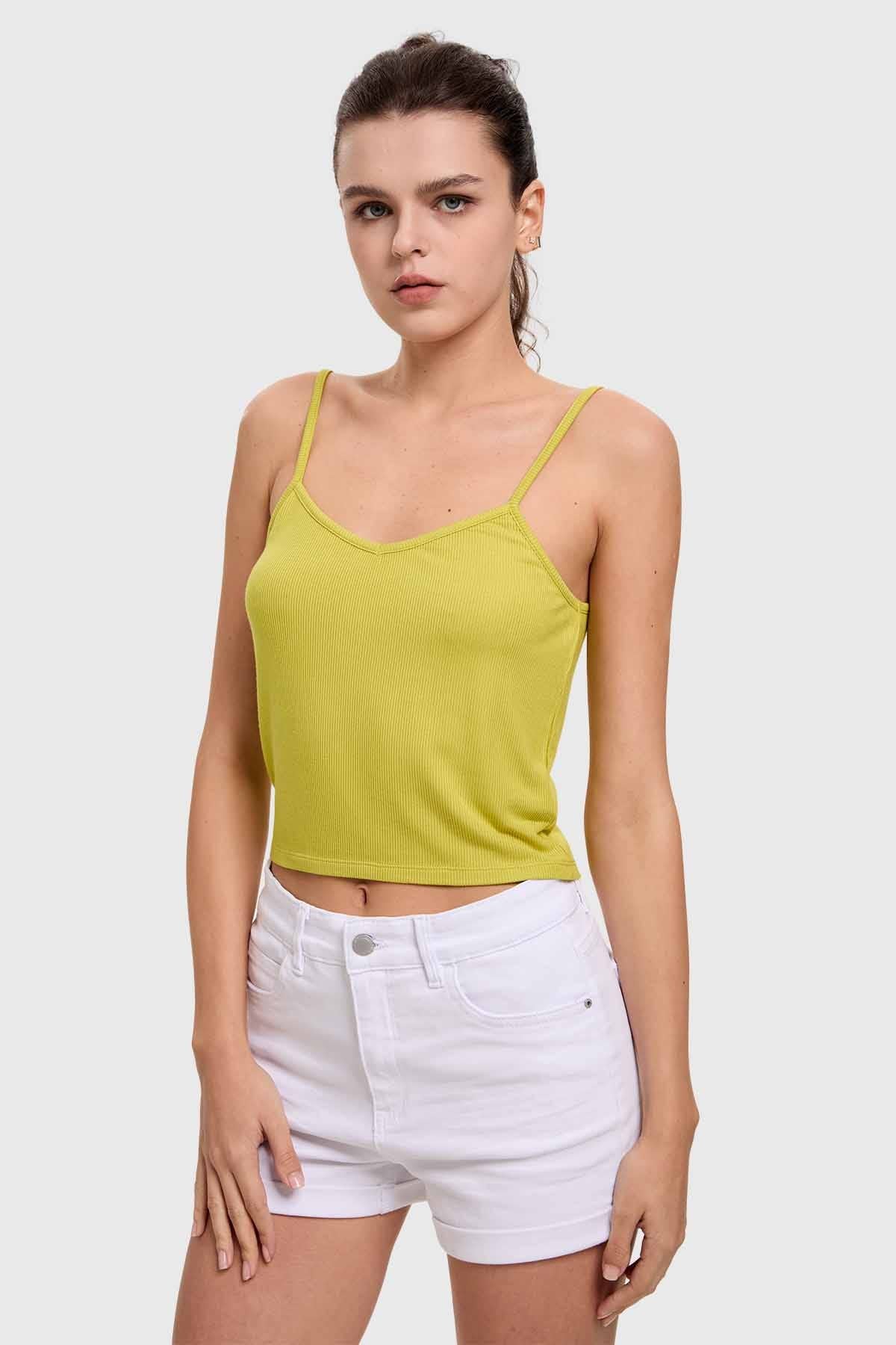 Polera Mujer Pabilo Crop Verde