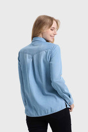 BLUSA MUJER CLÁSICA AZUL CLARO FSP