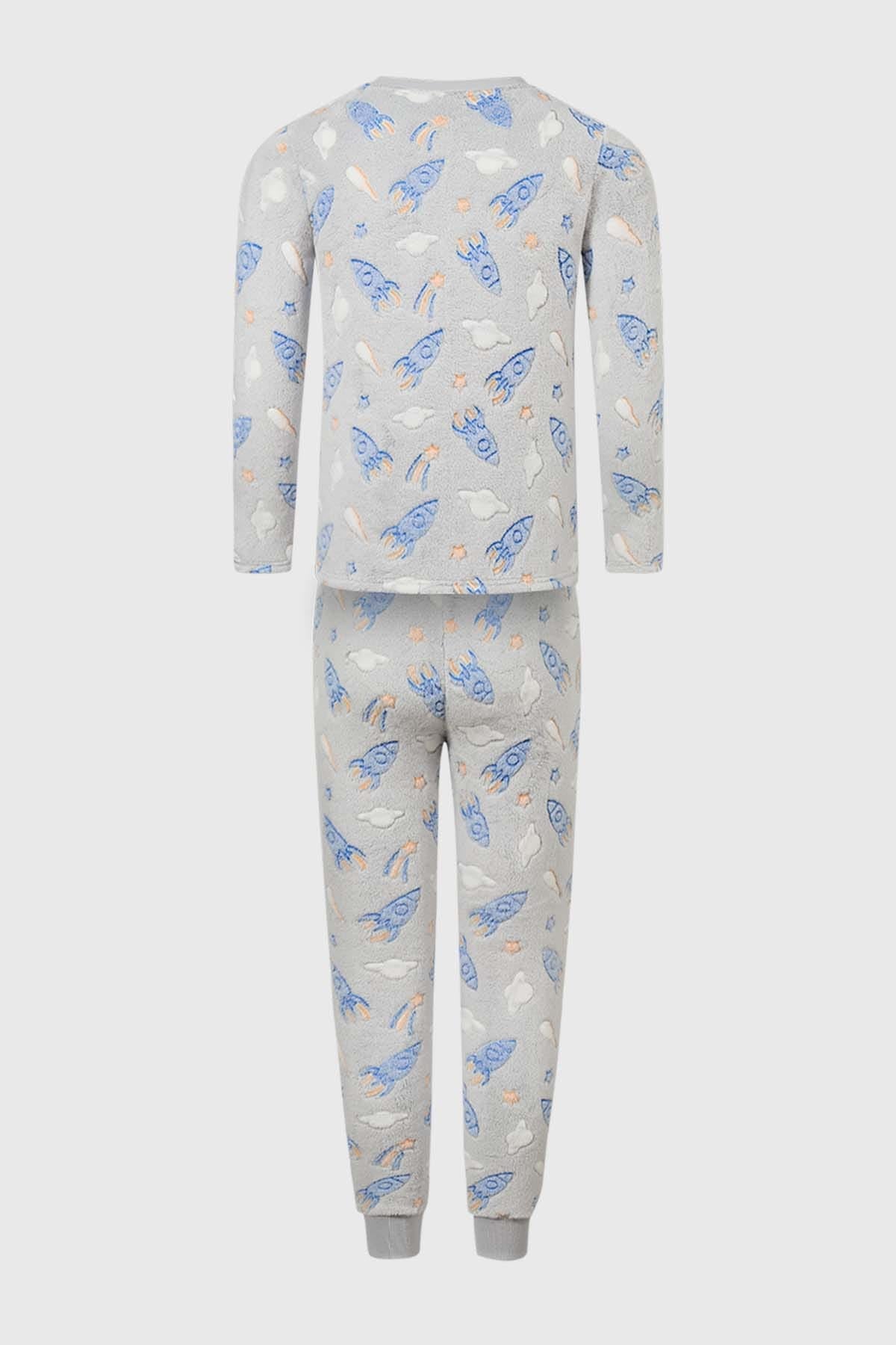 Pijama Niño Fosforescente Gris