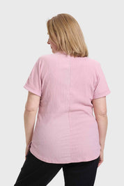 Polera Mujer Abotonada Palo Rosa