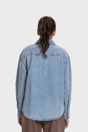 Blusa Mujer Lavado Gravilla Azul