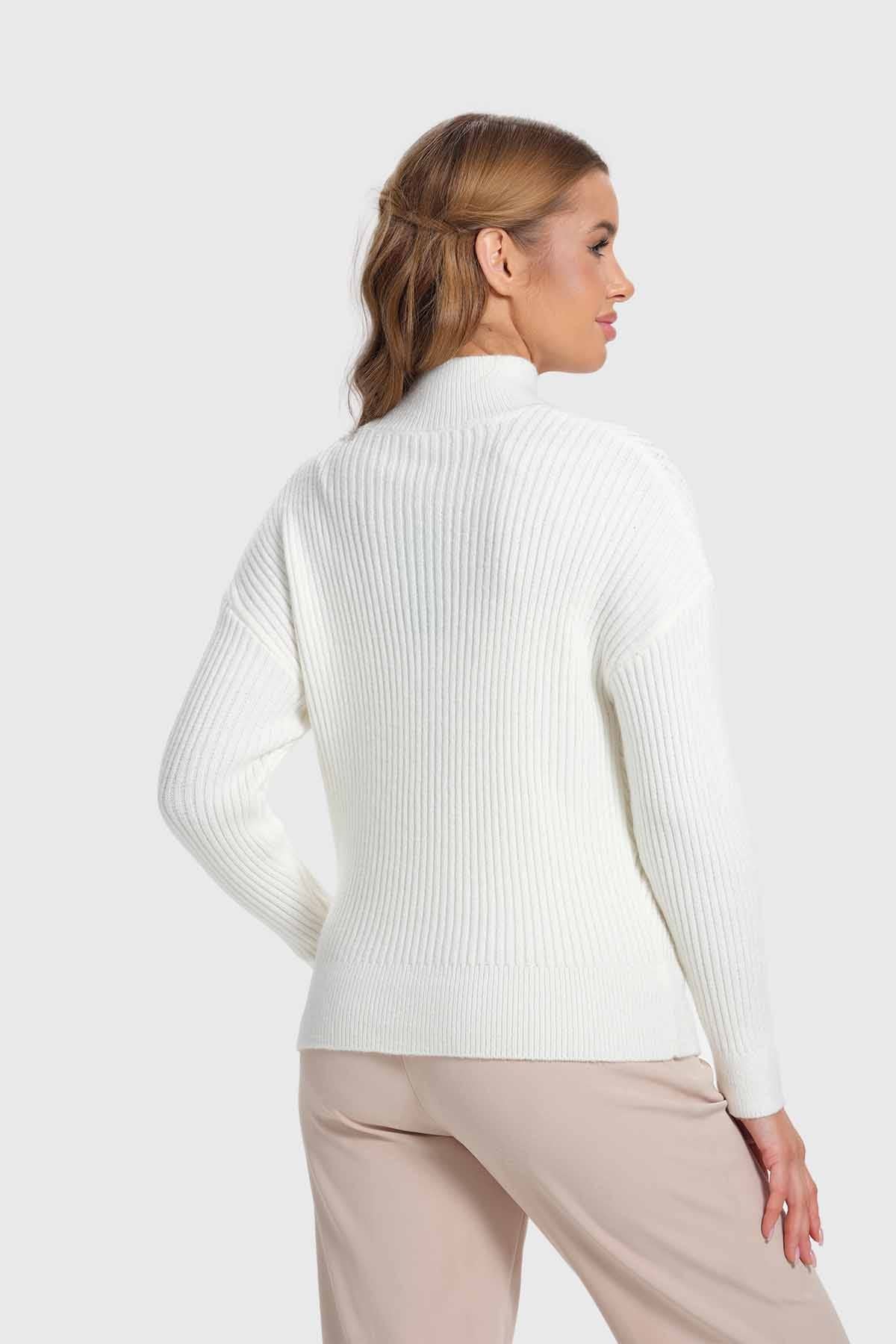 Sweater Mujer Textura Crudo