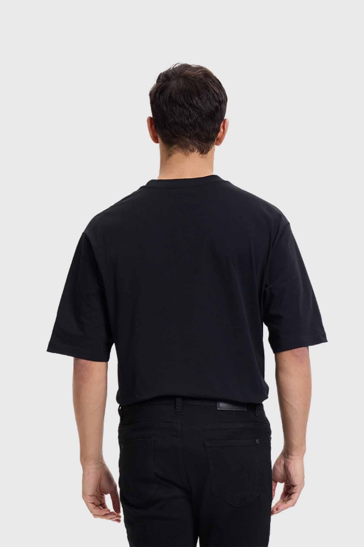 Polera Hombre Print Puff Negro