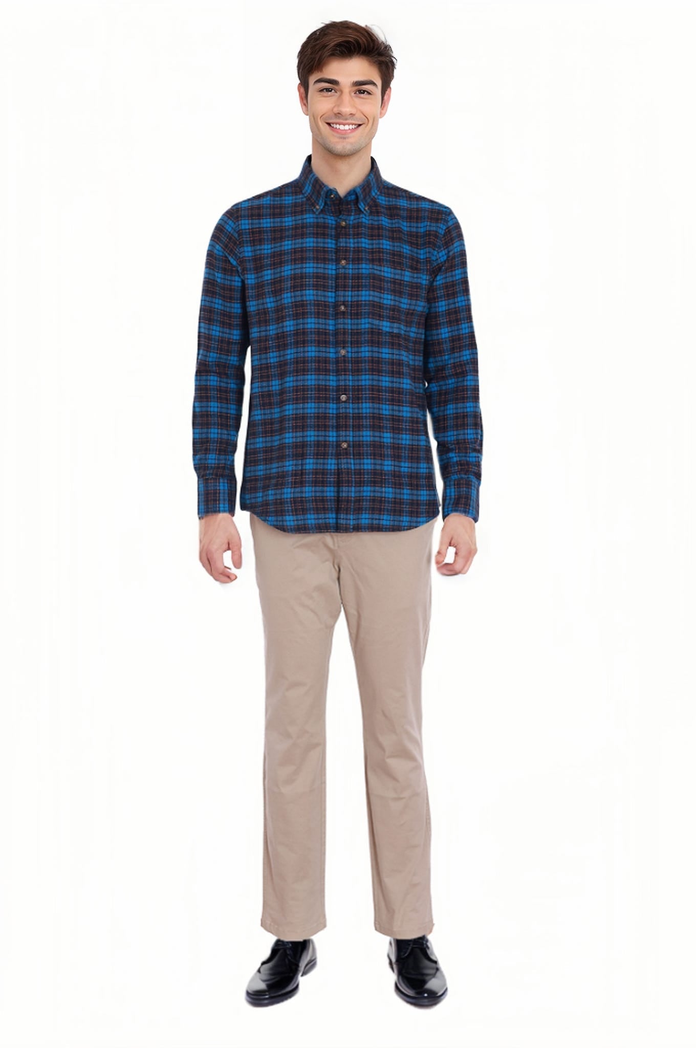 Camisa Hombre Franela Básica Petróleo