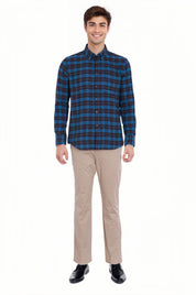 Camisa Hombre Franela Básica Petróleo