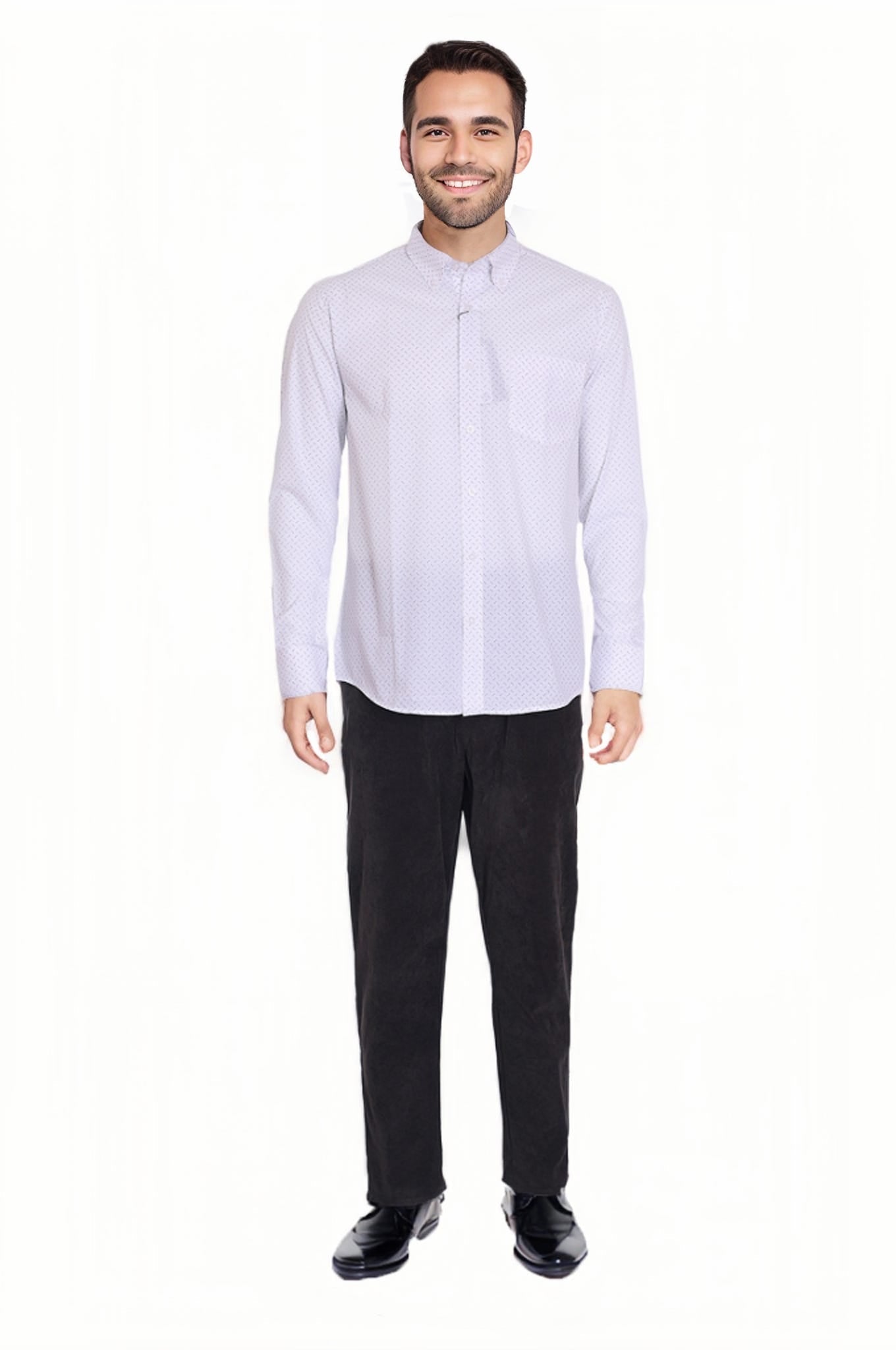 Camisa Hombre Fantasía Blanco/ Celeste