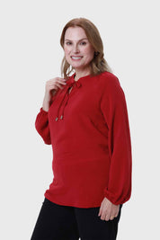 Blusa Mujer Con Plisado Guinda