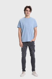 POLERA HOMBRE CON BOLSILLO AZUL PIEDRA CLARO