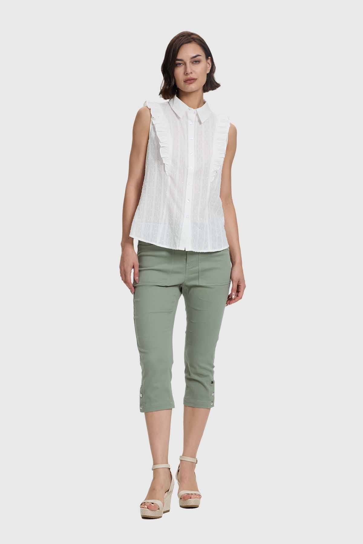 Blusa Mujer Abotonada Crudo