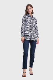 Blusa Mujer Abotonada 2 Bolsillos Negro