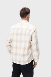 Camisa Hombre Cuadros Beige