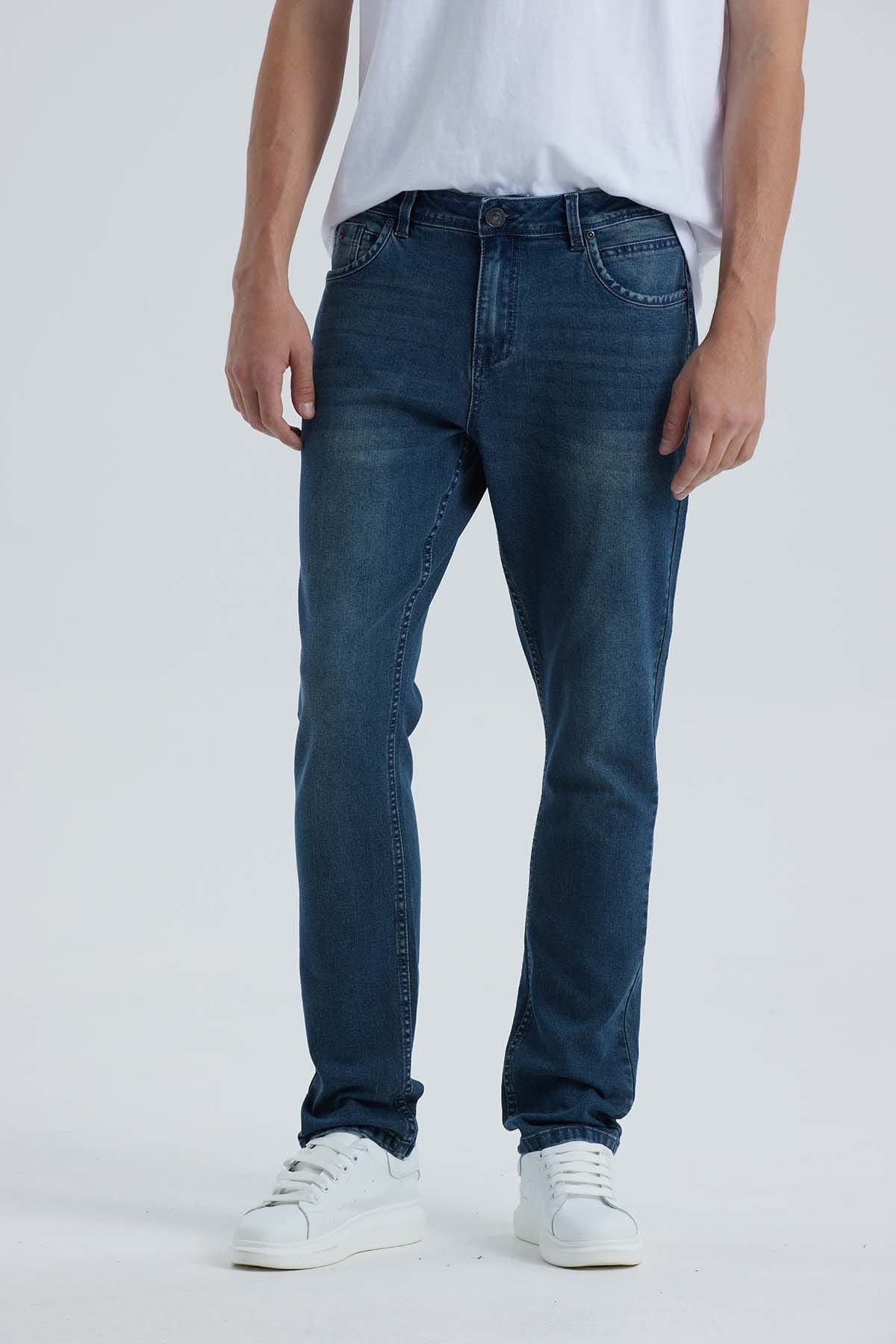 Jeans Hombre Slim Azul