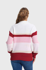 Sweater Mujer Bloques Burdeo