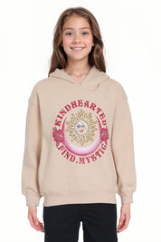 Polerón Niña Hoodie Oversize Beige