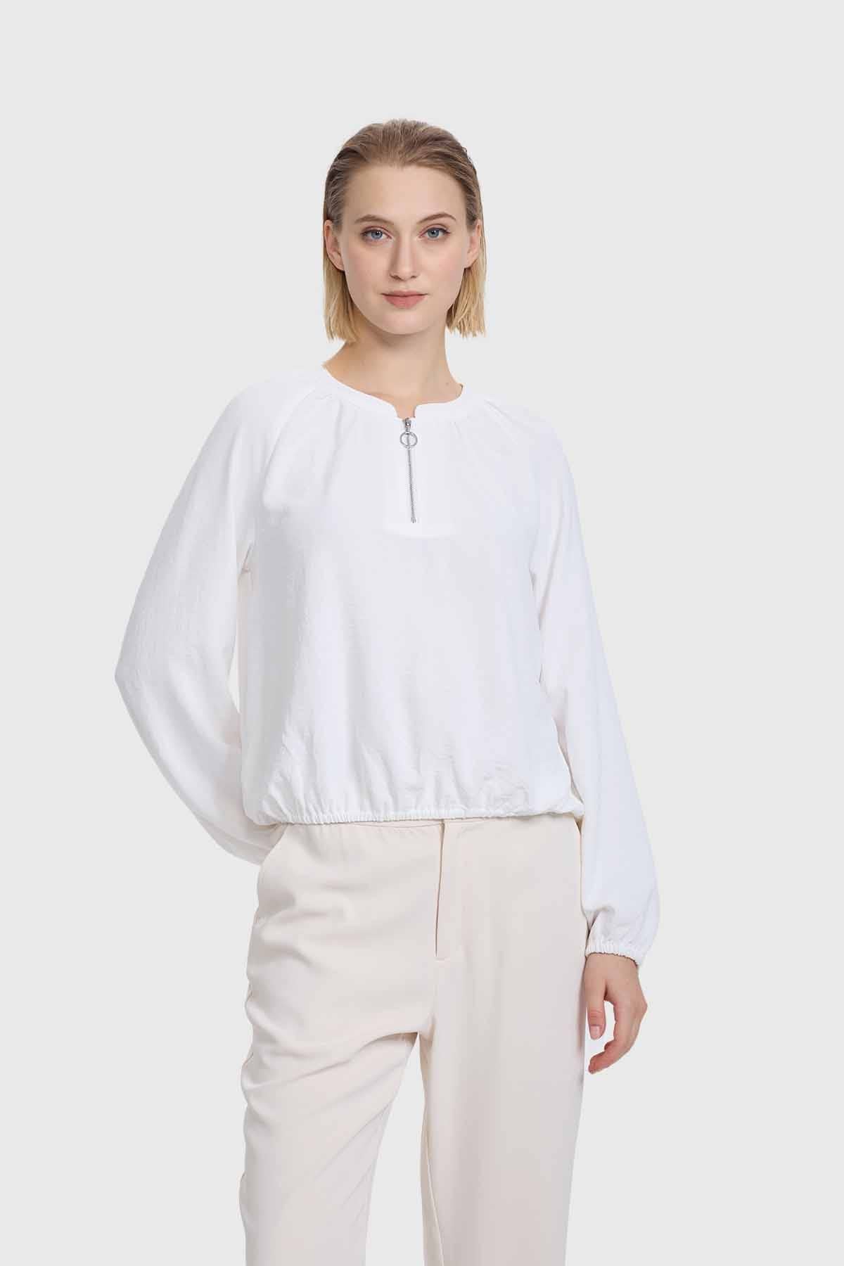 BLUSA MUJER MEDIO CIERRE CRUDO