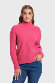 Sweater Mujer Textura Fucsia