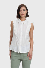 Blusa Mujer Abotonada Crudo