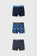 Boxer Hombre Tripack Azul