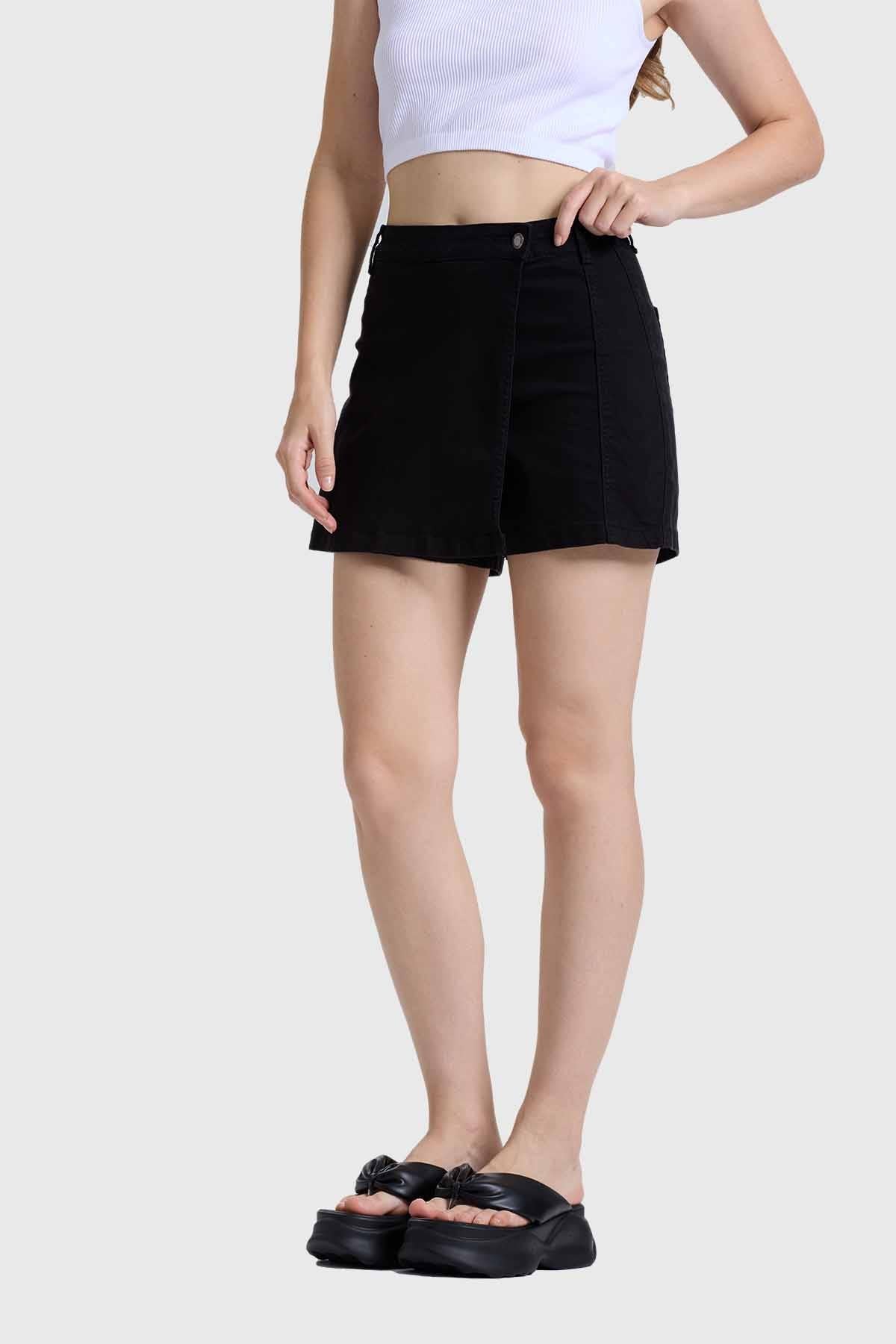 Falda Mujer Short Cargo Negro