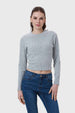 Sweater Mujer Detalle Gris Melange