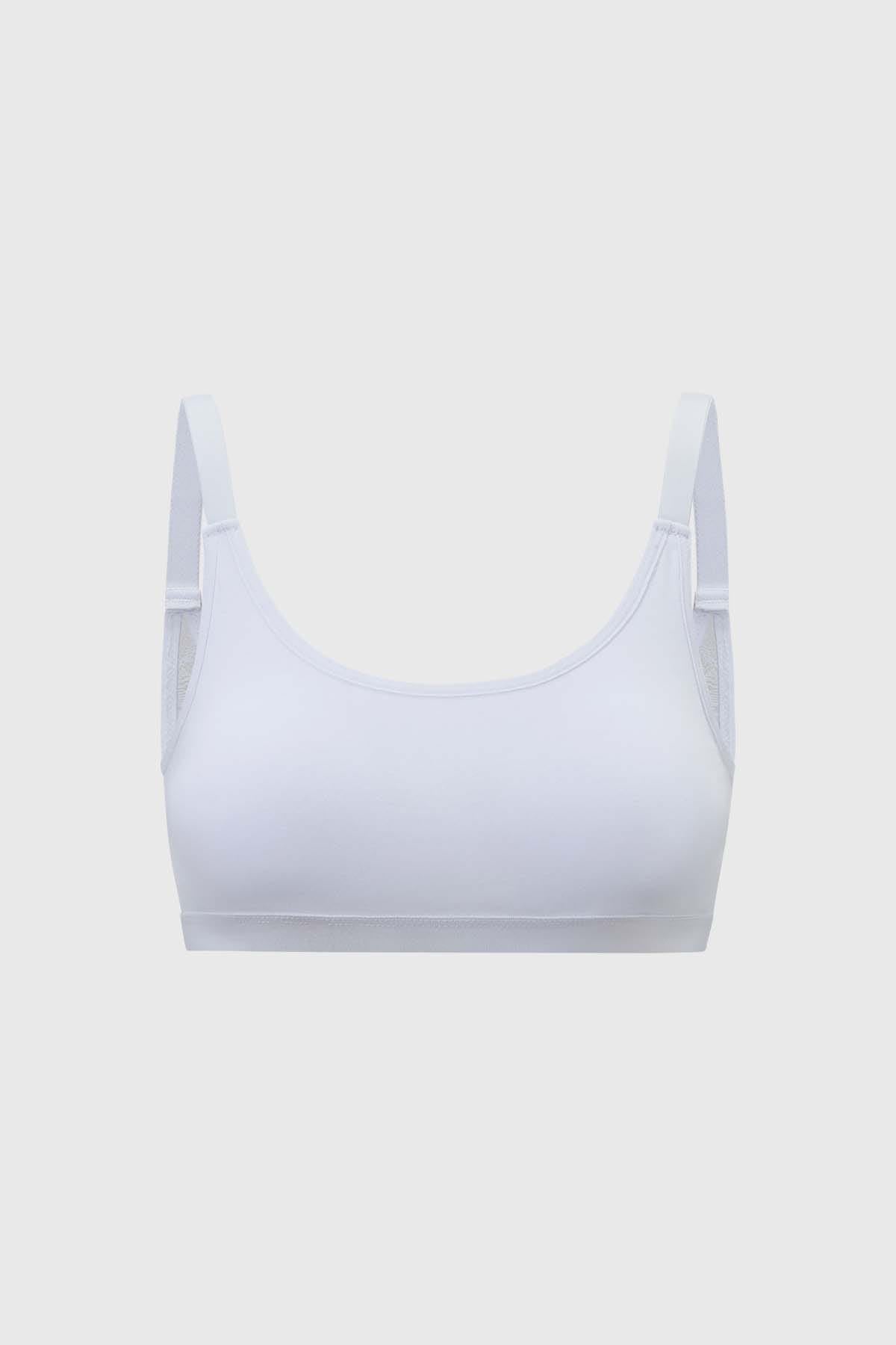 Sostén mujer blanco elastico diseño simple – Fashion´s Park