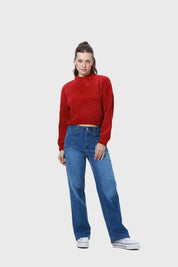 Sweater Mujer Chenille Rojo