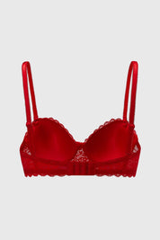 Sostén Mujer Strapless Encaje Rojo
