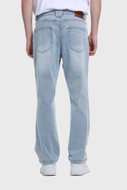 Jeans Hombre Straight Costura Azul