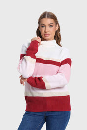 Sweater Mujer Bloques Burdeo