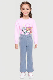 JEANS NIÑA FLARE LEGGINS CELESTE