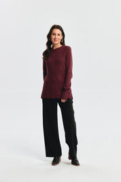 Sweater Mujer Deseño Calado Rojo