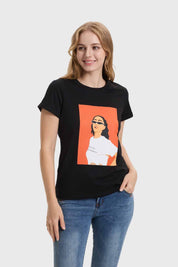 Polera Mujer Gráfica Roll Up Negro