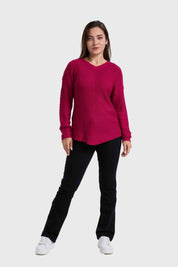Sweater Mujer Listado Fucsia