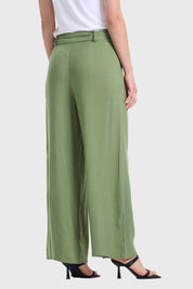 Pantalón Mujer Palazzo Pretina Verde