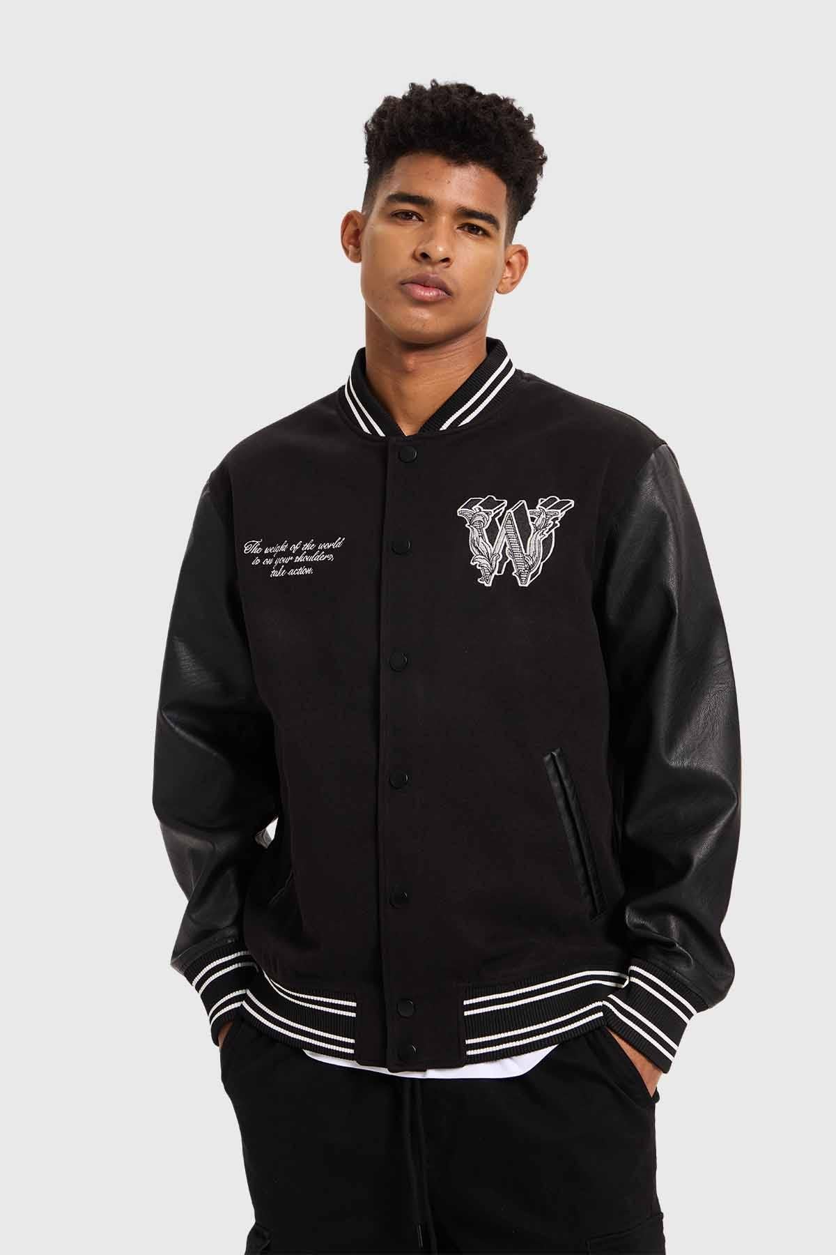 CHAQUETA HOMBRE VARSITY NEGRO II FSP
