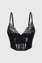 Sostén Mujer Encaje Tipo Corsert Negro