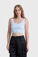 Polera Mujer Seamless Celeste